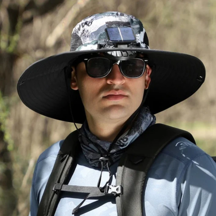 Chapéu com Ventilador SolarMax- Carregamento Solar e USB