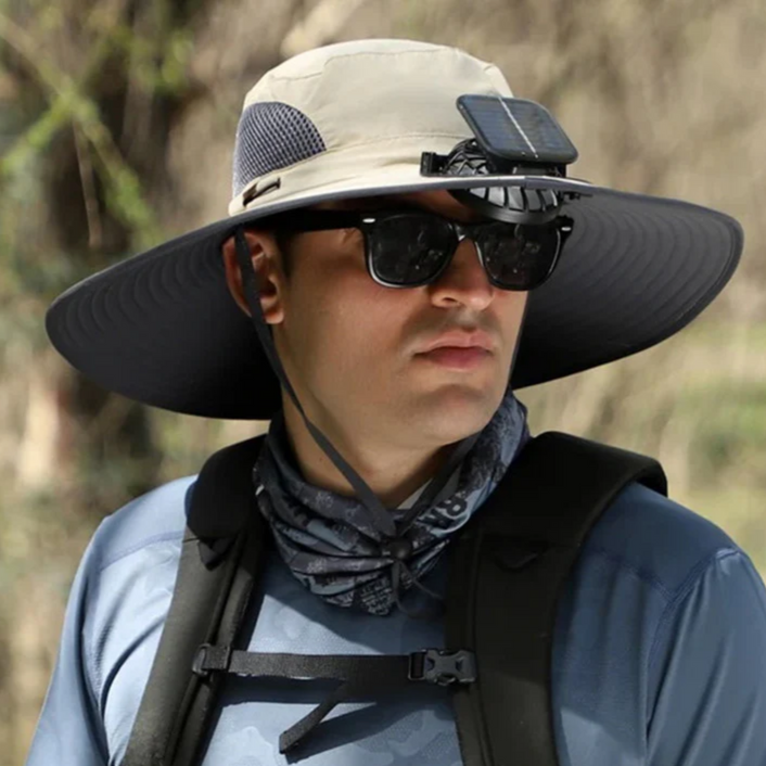 Chapéu com Ventilador SolarMax- Carregamento Solar e USB