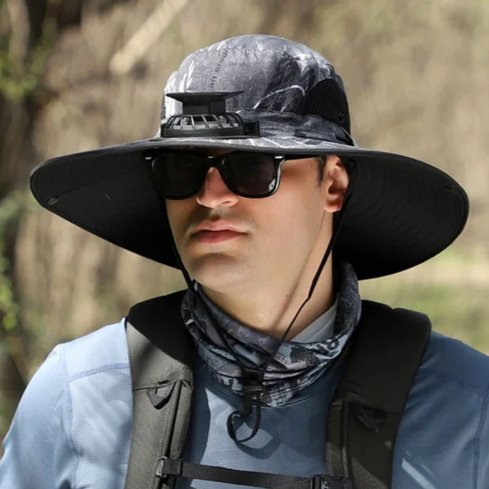 Chapéu com Ventilador SolarMax- Carregamento Solar e USB