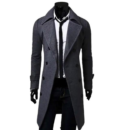 Sobretudo Masculino Slim Fit Trespassado: Estilo e Elegância para o Inverno MASCULINO - VESTUÁRIO - SOBRETUDO Dm Stores Cinza M 