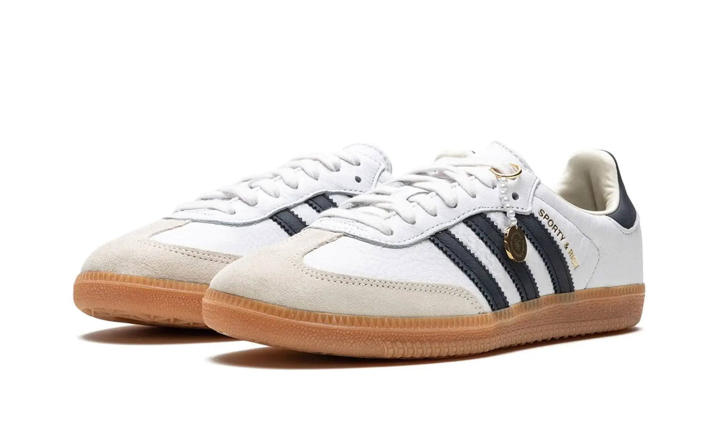 Tênis Adidas Samba OG x Sporty & Rich "Cloud White" - HP3354