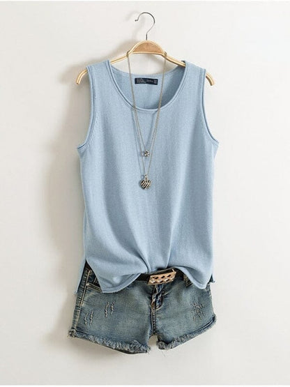 Blusa Regata Alana Roupas (Regata Feminina 1) Dashui Azul M 