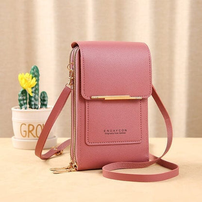 Bolsa Porta Celular Crossbody de Couro Legítimo Joias & Acessórios (Porta Celular 1) Dashui Rose Escuro 