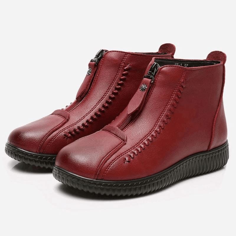 Bota de Inverno Impermeável com Interior Aveludado Hot Comfort Calçados (Bota Femina 10) Dashui Vermelho 34 