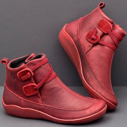 Bota Feminina de Couro Calçados (Bota Feminina 3) Dashui Vermelho 35 