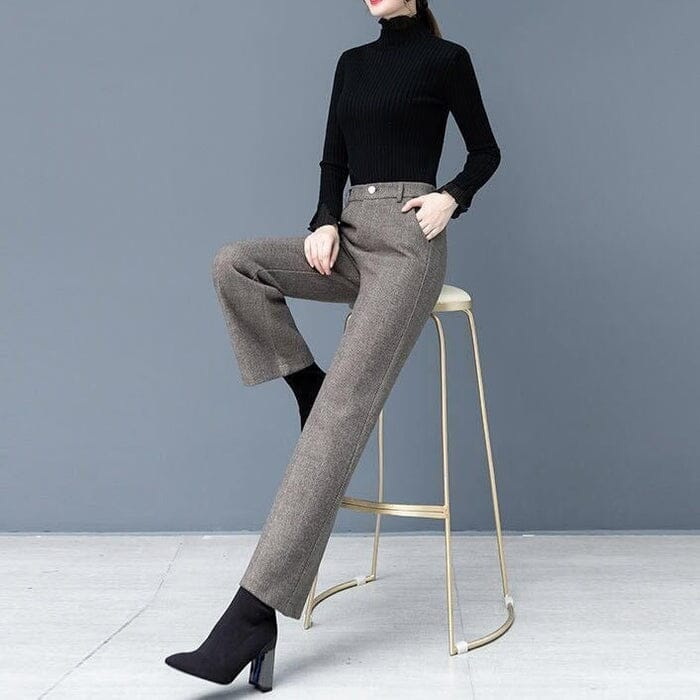 Calça Atena com Interior Forrado para Inverno Roupas (Calça Feminina 1) Dashui 