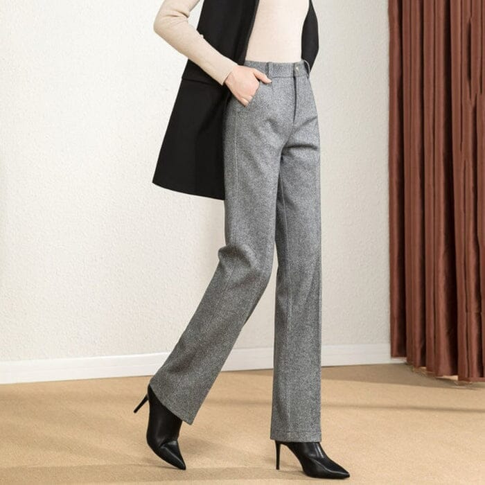 Calça Atena com Interior Forrado para Inverno Roupas (Calça Feminina 1) Dashui Cinza PP 