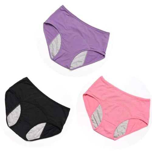 Calcinha Absorvente - DryComfy (COMPRE 1 LEVE 3) Roupas (Calcinha Absorvente 1) Dashui PRETA ROSA E ROXA (PAGUE 1 LEVE 3) PP (45-50kg) 