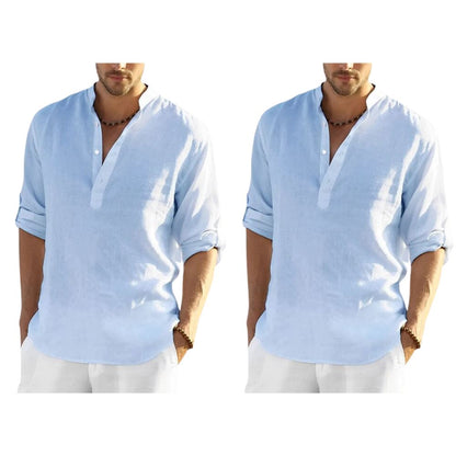 Camisa Masculina Bata Panamá [COMPRE 1 LEVE 2] Roupas (Camisa Masculina 2) Dm Stores P Azul/Azul 