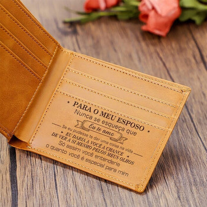 Carteira Masculina de Couro Legítimo Personalizada Joias & Acessórios (Carteira) Dashui Café Para Meu Esposo 