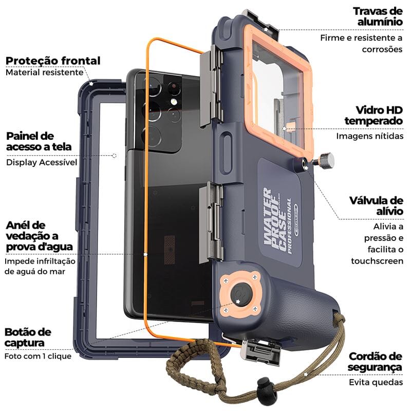 Case de Mergulho para celular DivingCase Eletrônicos (Acessórios para Celular 7) Dashui 