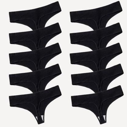 Calcinhas Fio Dental em Algodão - Compre 5 Leve 10 Roupas (Sutiãs e Calcinhas 5) Dashui Cores 3 P 10 peças