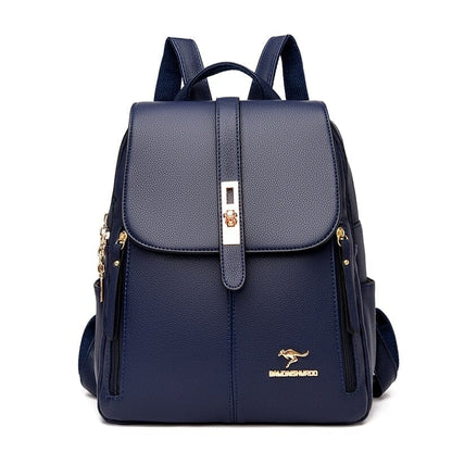 Mochila de Couro Feminina Roupas (Bolsa Feminina 3) Dashui Azul 
