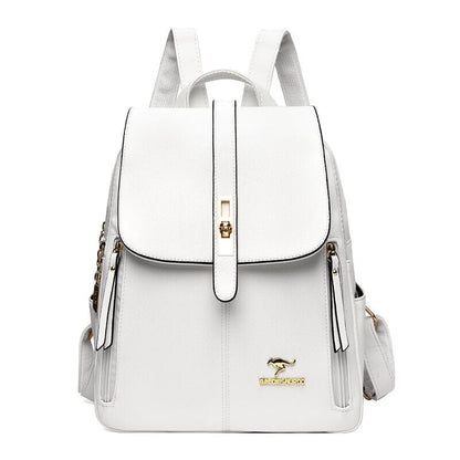 Mochila de Couro Feminina Roupas (Bolsa Feminina 3) Dashui Branco 
