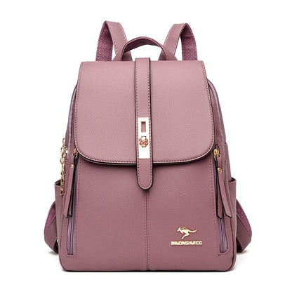 Mochila de Couro Feminina Roupas (Bolsa Feminina 3) Dashui Rosa 