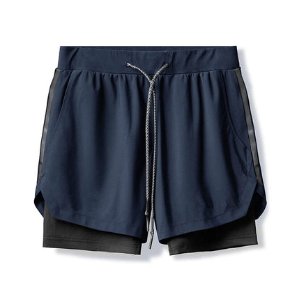Shorts Dupla Camada Masculino para Academia Roupas (Shorts 1) Dashui Azul Marinho P 