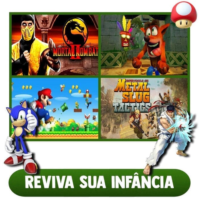 Super Game Stick Retrô - 10.000 Jogos 4K + 2 Controles Eletrônicos (Videogame 1) Dashui 