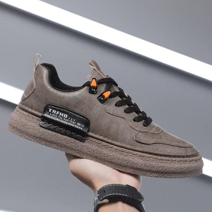 Tênis Triunf Casual Em Couro Genuíno Calçados (Tênis Masculino 6) Dashui Marrom 38 